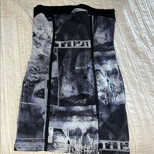 SHEIN Black and Gray Graphic Mini Dress